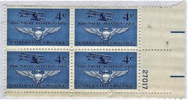  U S Stamp - Plate Block Of 4 - Naval Aviation Stamp 1911 to 1961 - .04  Cent - £1.57 GBP