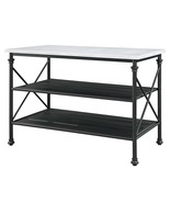 Brahm Kitchen Island, White Marble Top &amp; Gray Finish - $934.65 CAD
