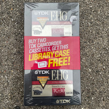 TDK E-HG TC-30 Video Camcorder Cassette Tapes 2 Pack Super Avilyn 30 Min w/ CASE - £8.31 GBP
