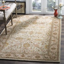 SAFAVIEH Antiquity Collection 4&#39; x 6&#39; Ivory / Light Green AT17A Handmade Traditi - £159.69 GBP