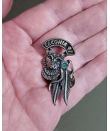 1997 LACONIA N.H. NEW HAMPSHIRE -BIKER PIN- Wolf Feathers Southwestern S... - $19.18 CAD