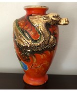 RARE Dragon WW11 Gold  Japanese Satsuma Vase Japan Dragonware 1940s 3Dim... - $81.24 CAD