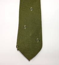 Albert Nipon Vintage Olive Green Geometric Neckwear Tie - $19.99