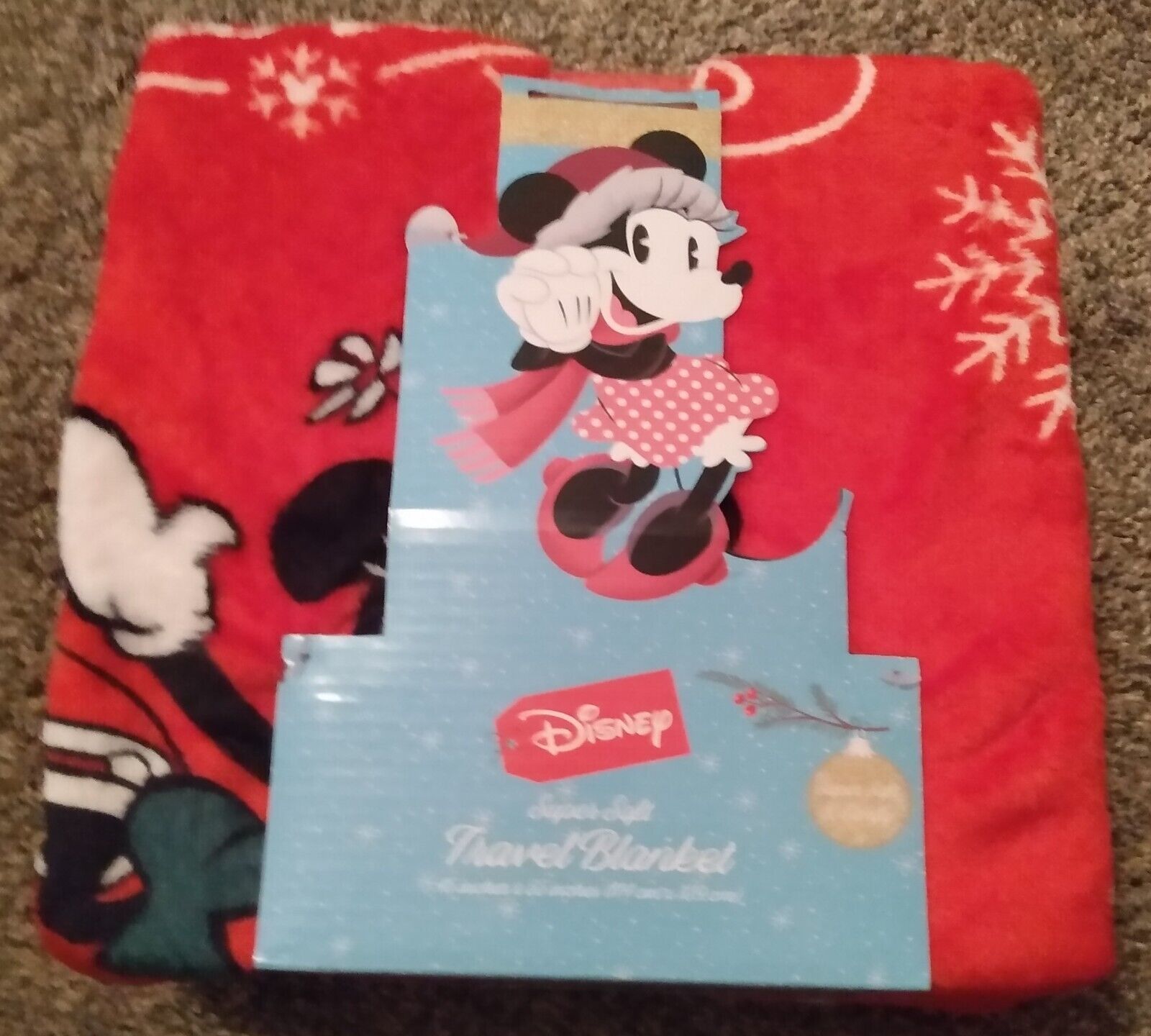Primary image for Disney Christmas Minnie Mouse Super Soft Travel Blanket Super Comfy 45"×55" New