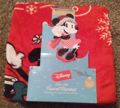 Disney Christmas Minnie Mouse Super Soft Travel Blanket Super Comfy 45&quot;×55&quot; New - £14.38 GBP