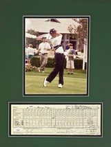 Larry Mize Autograph Hand Signed Used Golf Score Card Matted With Photo Jsa Cert - £55.94 GBP