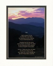 Dad Gift With &quot;Thank You Prayer For Best Dad&quot; Poem. Mts Sunset Photo,, Wedding. - £29.22 GBP