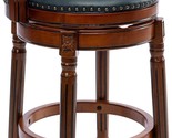 Cow Top Leather Wooden Bar Stools, 26&quot; Counter Height Bar Chair With Bac... - $535.99