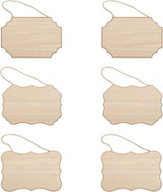 Juvale 6 Pack Unfinished Hanging Wood Signs For Crafts, Blank Wooden, 9 X 6 In - £27.25 GBP