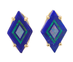 Authenticity Guarantee

14k Gold Genuine Intarsia Stud Earrings Diamond ... - $795.75 CAD