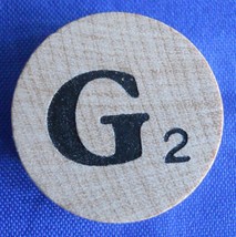 WordSearch Letter G Tile Replacement Wooden Round Game Piece Part 1988 Pressman - $1.22