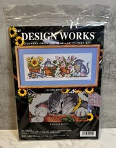 Design Works 9425 Flowerpot Cats Counted Cross Stitch Kit - 9x24" Sealed - $18.37