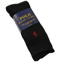 Polo Ralph Lauren Men&#39;s Classic Cotton Sport Socks 2 Pairs Black Size 10-13 - £15.73 GBP