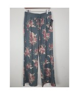 Studio 253 Pajama Pants Small Womens Flare Leg Grey Floral Tie Waist Pul... - £21.01 GBP