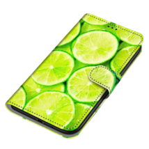 Anymob Samsung Case Mint Green Lemon Magnetic Flip Leather Card Slot Wallet Case - £22.73 GBP