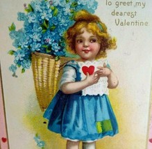 Valentine Postcard Unsigned Artist Ellen Clapsaddle Hearts Border Burlington VT - £14.70 GBP