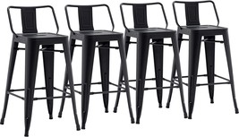 Yongchuang Metal Counter Height Bar Stools For Indoor Outdoor Set Of 4 Barstools - £142.36 GBP