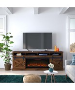 93&quot; Electric Fireplace TV Stand for 100&quot; TVs, Aged Whiskey Finish - $31,991.84 MXN