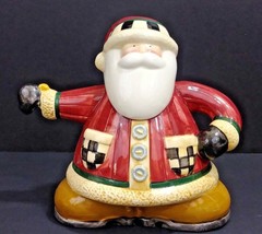 Sakura Debbie Mumm Short and Stout Santa Christmas Mini Teapot  Earthenw... - $13.09