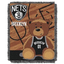 Brooklyn Nets OFFICIAL NBA &quot;Half-Court&quot; Baby 36&quot;x 46&quot; Triple Woven Throw - £27.90 GBP