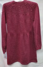Girls Large 10/12 Burgundy Crochet Sweater Dress image 4