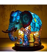 3d Elephant Table Lamp Series Stained Glass Stained Night Light Retro De... - $58.94 CAD