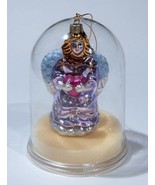 GLITTERY GLASS BLONDE PINK ANGEL WITH RED HEART 4.5&quot; CHRISTMAS  ORNAMENT... - €7,55 EUR