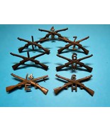 WWI, U.S. ARMY, OFFICER, INFANTRY, COLLAR AND CAP DEVICES, GROUPING OF 7 - $45.00