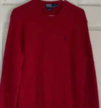 Polo Ralph Lauren Mens Red Knit Cotton Crew Neck Pullover Sweater Size L... - $69.99