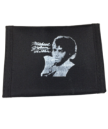 Vintage 1980&#39;S MICHAEL JACKSON THRILLER Nylon Wallet Black Bifold Retro - $15.00