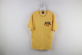 Vintage 90s Looney Tunes Mens Size Small Faded Daffy Duck Pocket T-Shirt Yellow - £23.32 GBP