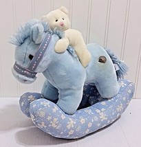 Vtg PEEPAH PALS Plush Musical Wind Up Rocking Horse &amp; Teddy Bear Brahm’s Lullaby - £22.80 GBP