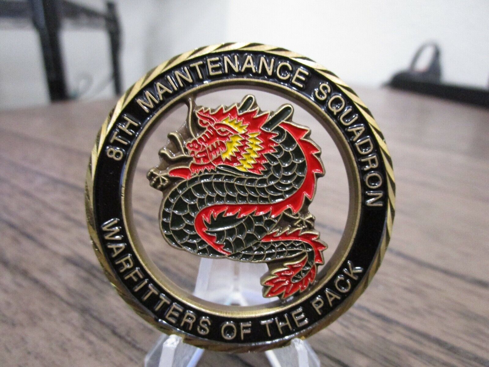 Primary image for US Army 8th Maintenance SQ Breathin Fire Kickin Ass Challenge Coin #50M