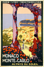 Vintage French POSTER.Monaco Monte Carlo.Room Decor.Interior design.708 - £14.24 GBP+