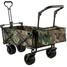 Collapsible Folding Wagon w/ Canopy, Heavy-Duty Wagon for Garden, Camping, Beach - £98.71 GBP