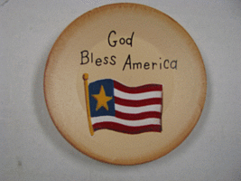  Wood Plate  mini 4 - God Bless American   - £2.37 GBP