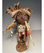 KACHINA DOLL 10&quot; GREY OWL SIGNED ALBERTA SLOAN OUTSTANDING DETAILS VIBRA... - $95.00