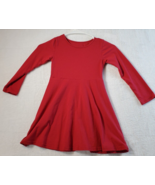 Children&#39;s Place Fit &amp; Flare Dress Girls 5/6 Red Knit Cotton Heart Cutou... - £7.38 GBP