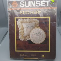 Vintage NIP Craft Kit, Sunset Stitchery 1983, Folk Art Wedding Ring 12in - £14.42 GBP