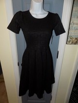Lularoe Black XO&#39;s  Design Amelia Dress W/Pockets Size XXS Women&#39;s NEW - £38.44 GBP
