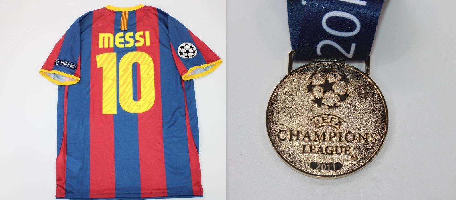 Fc barcelona jersey 2011 UCL FINAL messi jersey shirt+ medal winners ucl