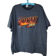 Gildan Heavy Cotton Dover 2019 Fired Up For Speed Men&#39;s Gray Tee Shirt Sz 3XL - £13.32 GBP