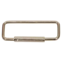 Spring Sleeve Rectangular Key Ring D Shaped Vintage Style Nickel Plated - £0.75 GBP