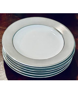 Platina by Sango Mid Century Vintage 6 Dessert Plates Gray White w Plati... - £14.26 GBP