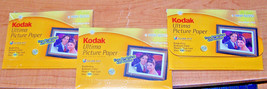 Kodak Ultima Picture Paper - 3 Pkgs. Total Of 75 Sheets - High Gloss! 4" X 6" - £10.38 GBP