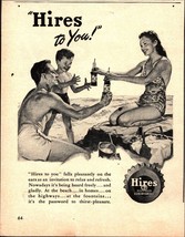 1946 Hires Root beer Rootbeer to You Beach Ad sexy d7 - £19.20 GBP