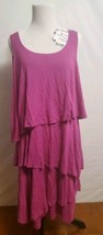 Soft Surroundings Dress Size Large Fuscia Pink Tiered Darcie Sleeveless ... - $17.72