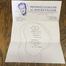 Vintage Pennsylvanians for Rockefeller campaign letter for the Rocky bash  - £15.64 GBP