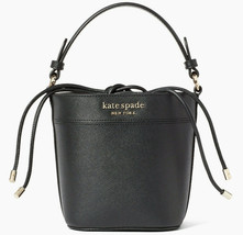 NWB Kate Spade Cameron Small Bucket Bag Black Leather WKRU6712 $299 Gift Bag FS - £101.00 GBP