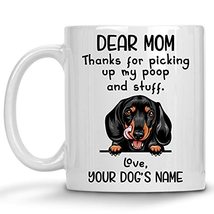 Personalized Black Tan Dachshund Coffee Mug, Dachshund Mom, Custom Dog Name, Cus - £11.77 GBP